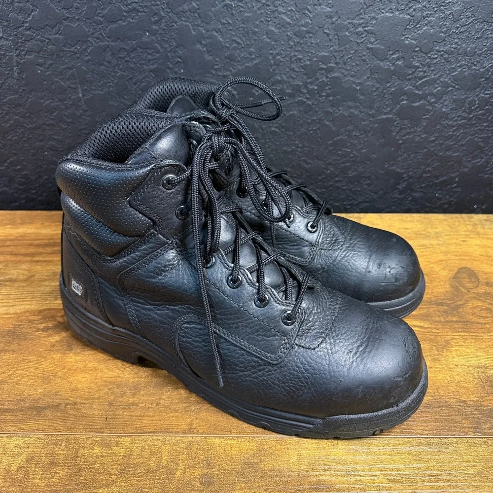 Timberland PRO Titan 50507 Black Leather Soft Toe Work Boots Mens Size 11M